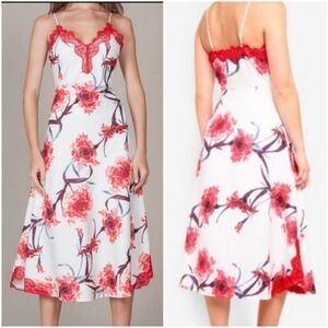 🔹️Anthropologie Foxiedox White Floral Print Lacy Juliet Sleeveless Dress Small